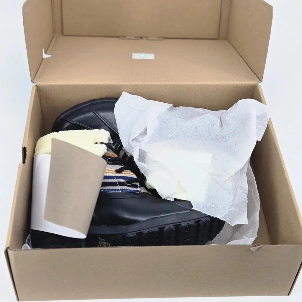 Pendleton Bridger Stripe Duck Mid Boot Black Waterproof Winter Women Shoes 6 NIB
